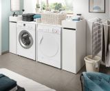 Waschmaschinenumbau Set Flexy in wei� 4-teilig 2 x �berbauschrank und 2 x Anstellregal
