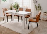 Esstisch Finham in wei� Tisch mit Liftauszug 160 / 200 x 80