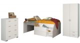 Parisot Kinder- und Jugendzimmer Milky12 in wei� und grau Loft Komplett-Set 3-teilig