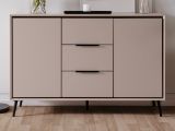 Sideboard Brebbia in sand und schwarz Kommode 135 cm, Soft-Close-Funktion