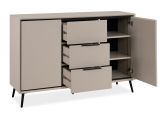 Sideboard Brebbia in sand und schwarz Kommode 135 cm, Soft-Close-Funktion