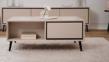 Couchtisch Brebbia in sand und schwarz Beistelltisch 94 x 55 cm