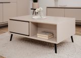 Couchtisch Brebbia in sand und schwarz Beistelltisch 94 x 55 cm
