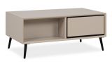 Couchtisch Brebbia in sand und schwarz Beistelltisch 94 x 55 cm
