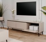 TV-Lowboard Brebbia in Sand mit Schwarz TV Unterteil 175 cm