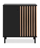 Kommode Biella in schwarz und Artisan Eiche, Sideboard 80 x 90 cm Anti Fingerprint beschichtet