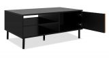 Couchtisch Biella in schwarz und Lamellen in Artisan Eiche Dekor 110 x 67 cm, Anti Fingerprint beschichtet