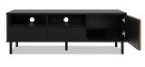 TV-Lowboard Biella in schwarz mit Lamellen in Artisan Eiche Dekor 138 cm, Anti Fingerprint beschichtet