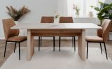 Esstisch Jaron in Sandstein und Hickory Walnuss Tisch ausziehbar 160 / 200 x 90 cm