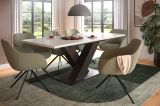 Esstisch Home-X in wei� und grau Tisch ausziehbar 150 - 190 cm