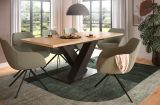 Esstisch Home-X in Artisan Eiche und grau Tisch ausziehbar 150 - 190 cm