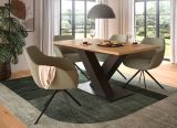 Esstisch Home-X in Artisan Eiche und grau Tisch ausziehbar 150 - 190 cm
