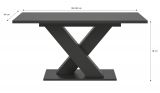 Esstisch Home-X in grau Tisch ausziehbar 150 - 190 cm