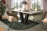 Esstisch Home-X in wei� und grau Tisch ausziehbar 150 - 190 cm