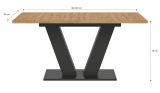 Esstisch Home-X in Artisan Eiche und grau Tisch ausziehbar 150 - 190 cm