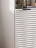 Badezimmer Kommode Roove in wei� mit 3D-Wellenstruktur Badkommode, Soft-Close-Funktion