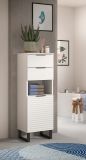 Badezimmer Kommode Roove in wei� mit 3D-Wellenstruktur Badkommode, Soft-Close-Funktion