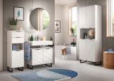Badezimmer Kommode Roove in wei� mit 3D-Wellenstruktur Badkommode, Soft-Close-Funktion