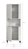 Badezimmer Hochschrank Roove in wei� mit 3D-Wellenstruktur Badschrank, Soft-Close-Funktion