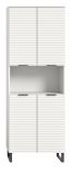 Badezimmer Hochschrank Roove in wei� mit 3D-Wellenstruktur Badschrank, Soft-Close-Funktion