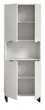 Badezimmer Hochschrank Roove in wei� mit 3D-Wellenstruktur Badschrank, Soft-Close-Funktion