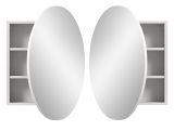 Badezimmer Spiegelschrank Roove in wei� Badschrank rund, Soft-Close-Funktion