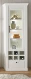 Vitrine Fiastra in wei� Pinie Landhaus Vitrinenschrank 70 x 201 cm, Soft-Close-Funktion