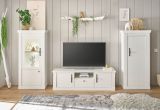 Vitrine Fiastra in wei� Pinie Landhaus Vitrinenschrank 70 x 146 cm, Soft-Close-Funktion