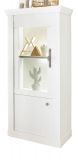 Vitrine Fiastra in wei� Pinie Landhaus Vitrinenschrank 70 x 146 cm, Soft-Close-Funktion