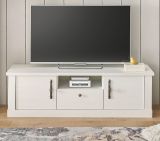 TV-Lowboard Fiastra in wei� Pinie Landhaus TV Unterteil 155 cm, Soft-Close-Funktion