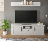 TV-Lowboard Fiastra in wei� Pinie Landhaus TV Unterteil 155 cm, Soft-Close-Funktion