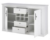 Sideboard Fiastra in wei� Pinie Landhaus hohe Kommode 166 x 100 cm, Soft-Close-Funktion