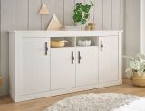 Sideboard Fiastra in wei� Pinie Landhaus Kommode 201 cm, Soft-Close-Funktion