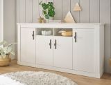 Sideboard Fiastra in wei� Pinie Landhaus Kommode 201 cm, Soft-Close-Funktion