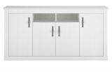 Sideboard Fiastra in wei� Pinie Landhaus Kommode 201 cm, Soft-Close-Funktion