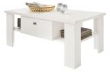 Couchtisch Fiastra in wei� Pinie Landhaus Beistelltisch 107 x 67 cm, Soft-Close-Funktion