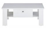 Couchtisch Fiastra in wei� Pinie Landhaus Beistelltisch 107 x 67 cm, Soft-Close-Funktion