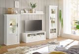 Wohnwand Fiastra in wei� Pinie Landhaus Wohnkombination 4-teilig, Soft-Close-Funktion