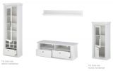 Wohnwand Fiastra in wei� Pinie Landhaus Wohnkombination 4-teilig, Soft-Close-Funktion