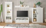 Wohnwand Fiastra in wei� Pinie Landhaus Wohnkombination 4-teilig, Soft-Close-Funktion