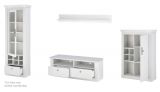 Wohnwand Fiastra in wei� Pinie Landhaus Wohnkombination 4-teilig, Soft-Close-Funktion