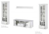 Wohnwand Fiastra in wei� Pinie Landhaus Wohnkombination 4-teilig, Soft-Close-Funktion