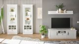 Wohnwand Fiastra in wei� Pinie Landhaus Wohnkombination 4-teilig, Soft-Close-Funktion