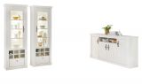 Wohn- und Esszimmer Set 3-teilig Fiastra in wei� Pinie Landhaus, Soft-Close-Funktion