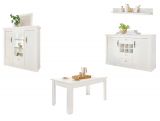 Esszimmer Set 4-teilig Fiastra in wei� Pinie Landhaus, Soft-Close-Funktion