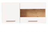 H�ngevitrine Lavell in wei� matt und Evoke Eiche Vitrine h�ngend 120 cm, Soft-Close-Funktion
