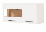 H�ngevitrine Lavell in wei� matt und Evoke Eiche Vitrine h�ngend 120 cm, Soft-Close-Funktion