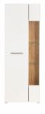Vitrine Lavell in wei� matt und Evoke Eiche Vitrinenschrank 72 x 200 cm, Soft-Close-Funktion
