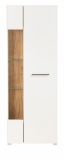 Vitrine Lavell in wei� matt und Evoke Eiche Vitrinenschrank 72 x 200 cm, Soft-Close-Funktion