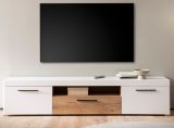 TV-Lowboard Lavell in wei� matt und Evoke Eiche TV Unterteil 205 cm, Soft-Close-Funktion